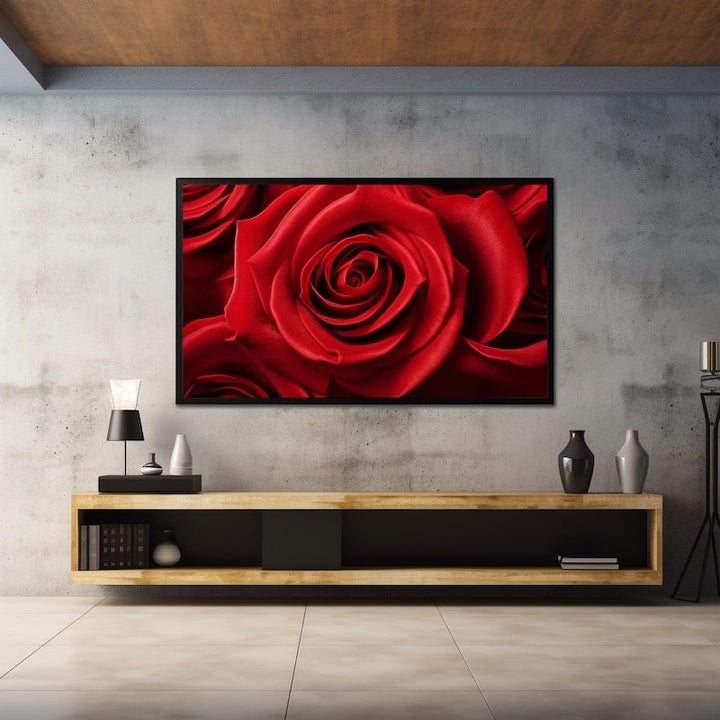 Tableau de Rose Rouge, art mural décoration nature