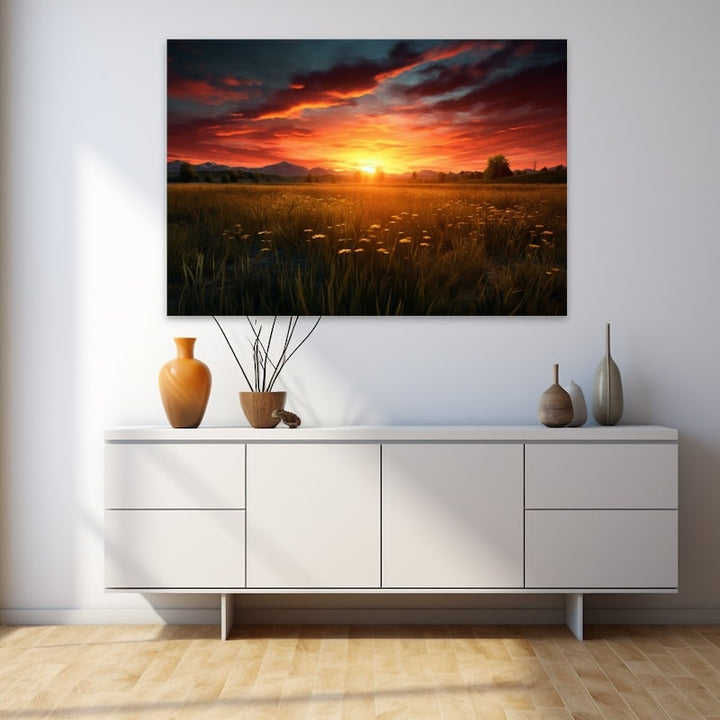 Tableau de Soleil Couchant, art mural décoration nature