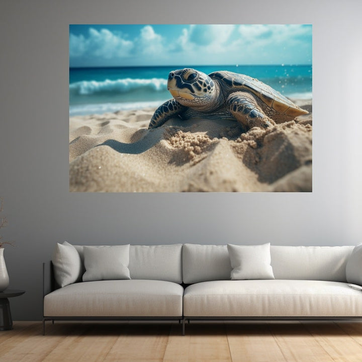 Tableau de Tortue, art mural décoration nature