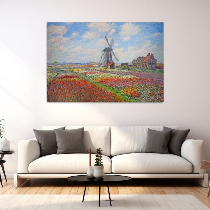 Tableau de Tulipes Monet, art mural décoration nature