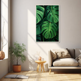 Tableau Déco avec Feuilles Tropicales, art mural décoration nature