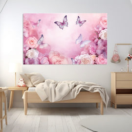 Tableau Deco Fille Papillon, art mural décoration nature