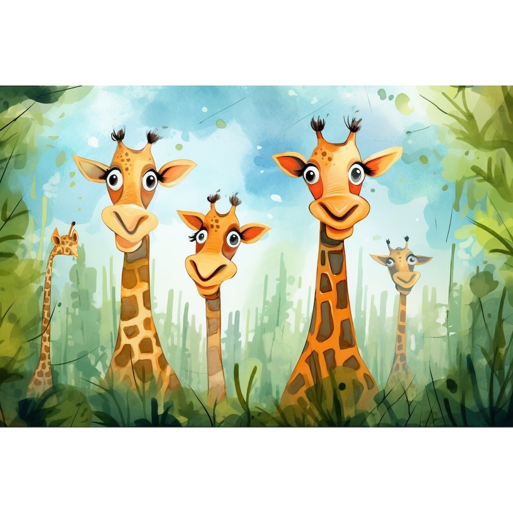 Tableau Déco Girafe Animaux Enfants, art mural décoration nature