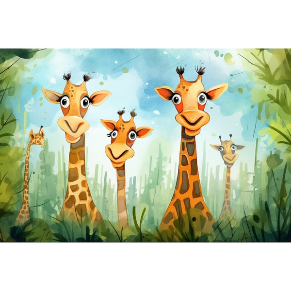 Tableau Déco Girafe Animaux Enfants, art mural décoration nature