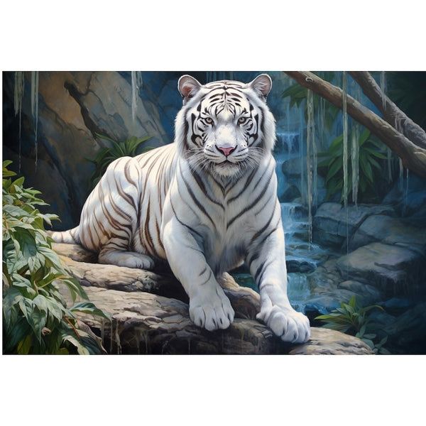 Tableau Décoration Intérieure Tigre Blanc, art mural décoration nature