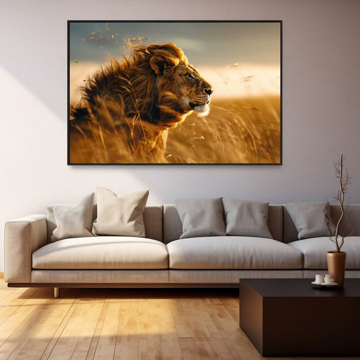 Tableau Déco Lion, art mural décoration nature
