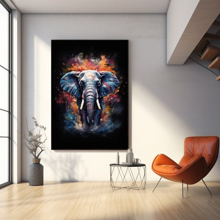 Tableau Déco Moderne avec Éléphant, art mural décoration nature