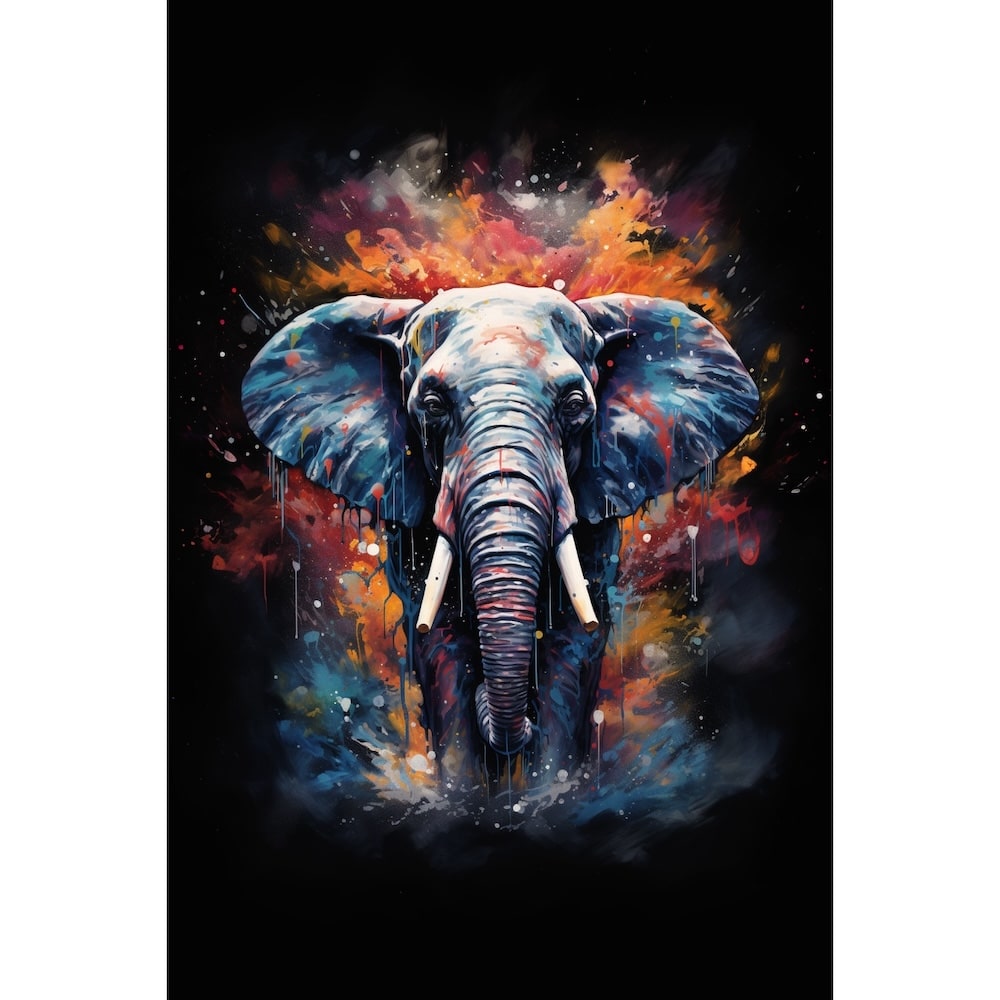 Tableau Déco Moderne avec Éléphant, art mural décoration nature