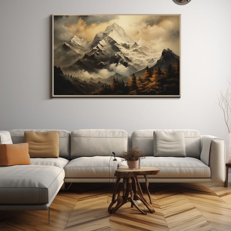 Tableau Déco Montagne Vintage, art mural décoration nature