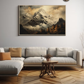 Tableau Déco Montagne Vintage, art mural décoration nature
