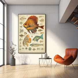 Tableau Déco Poissons de Mer, art mural décoration nature