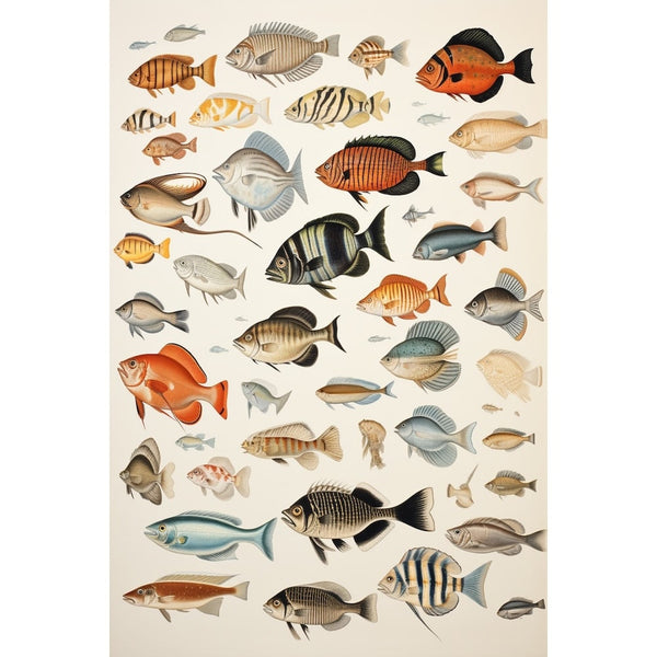 Tableau des Poissons de Mer, art mural décoration nature