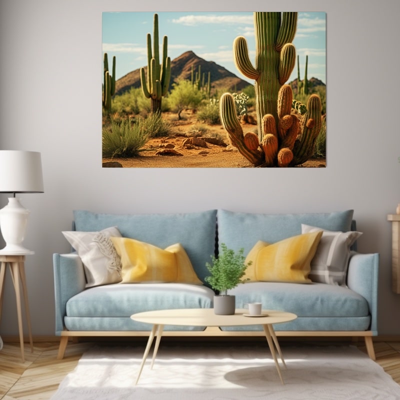 Tableau Désert Cactus