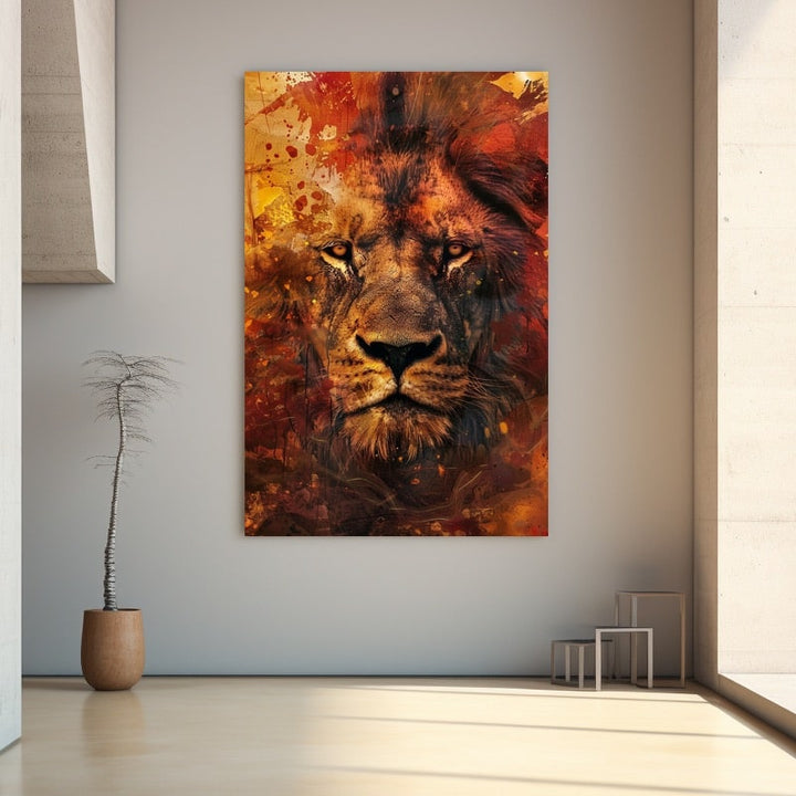 Tableau Design Lion, art mural décoration nature
