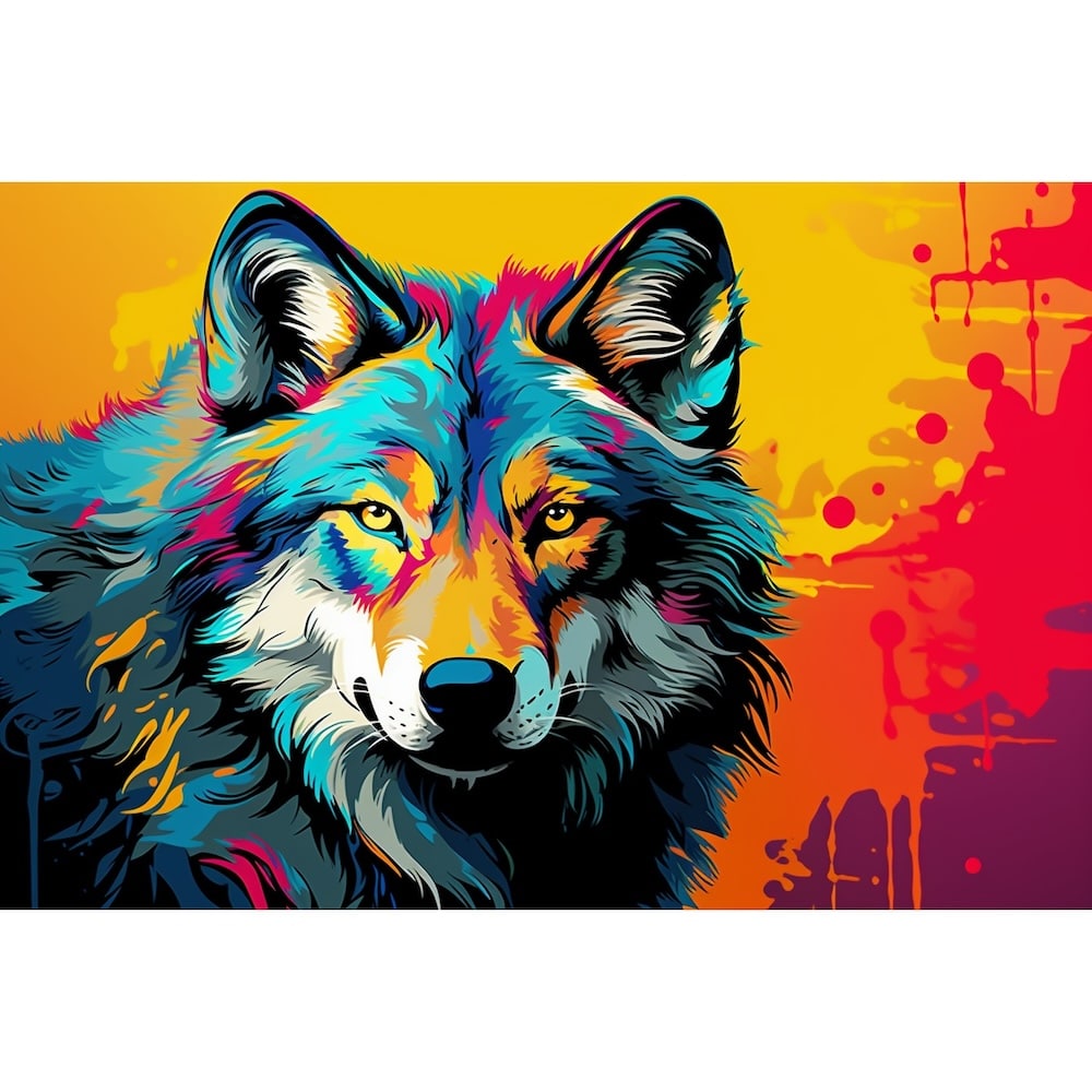 Tableau Loup Design, art mural décoration nature