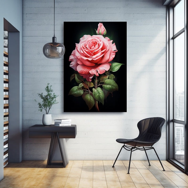 Tableau Design Rose, art mural décoration nature
