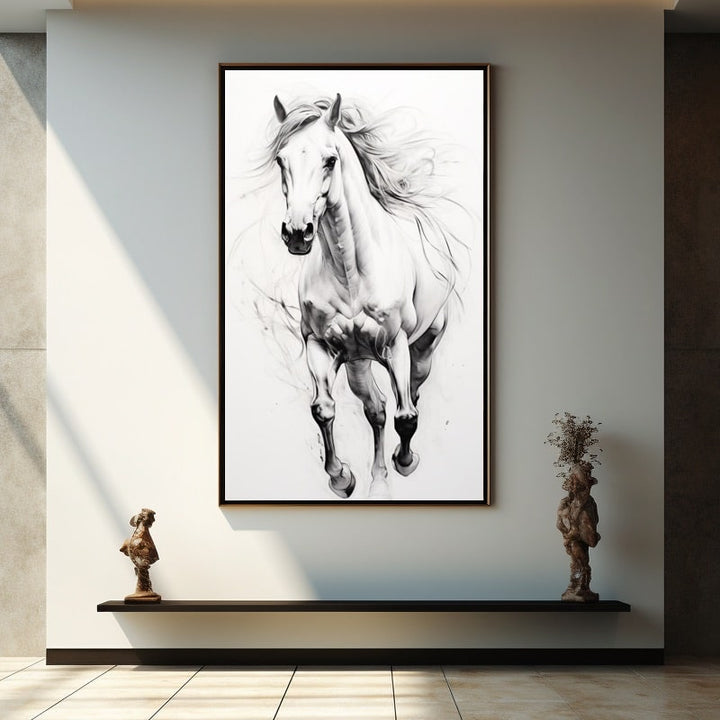 Tableau Dessin Cheval, art mural décoration nature
