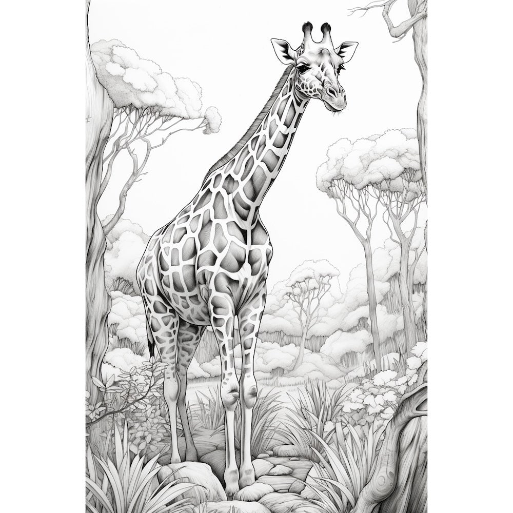 Tableau Dessin Girafe Géante