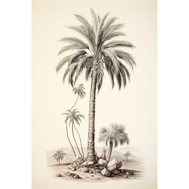 Tableau Palmier Dessin, art mural décoration nature