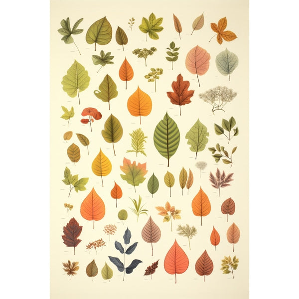 Tableau de Différents Types de Feuilles, art mural décoration nature