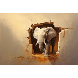 Tableau Éléphant 3D, art mural décoration nature