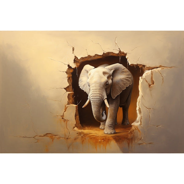 Tableau Éléphant 3D, art mural décoration nature