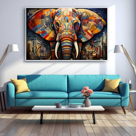 Tableau Éléphant Abstrait, art mural décoration nature