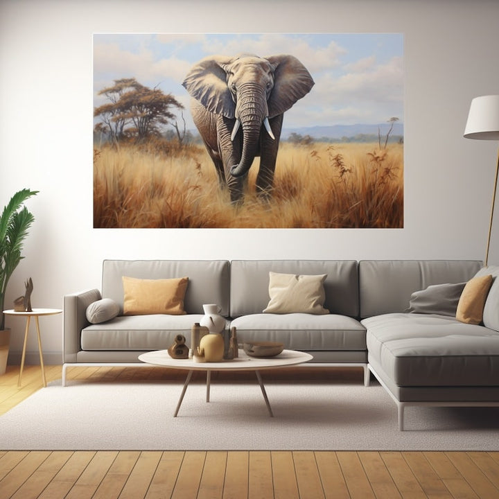 Tableau Éléphant Acrylique, art mural décoration nature