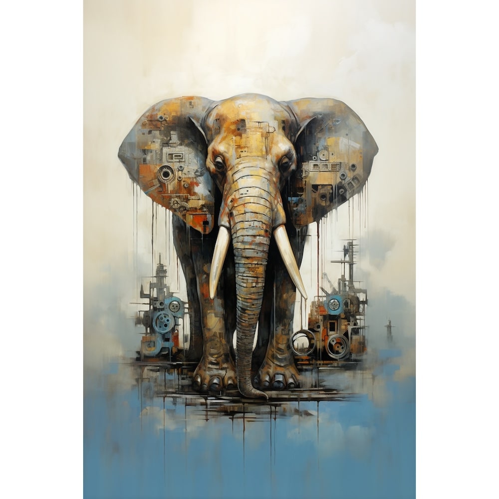 Tableau Art Moderne Éléphant, art mural décoration nature