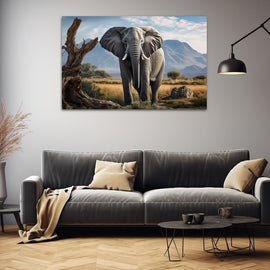 Tableau Éléphant Gris, art mural décoration nature