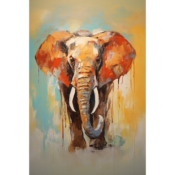 Tableau Paint Art Éléphant, art mural décoration nature