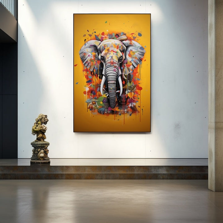 Tableau Éléphant Pop Art, art mural décoration nature