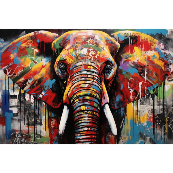 Tableau Street Art Éléphant, art mural décoration nature
