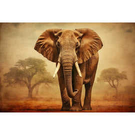 Tableau Éléphant Vintage