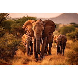 Tableau Éléphants D'Afrique, art mural décoration nature