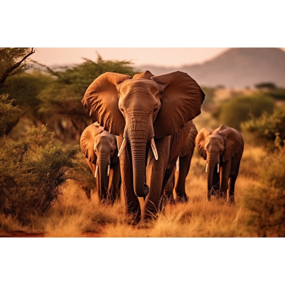 Tableau Éléphants Afrique