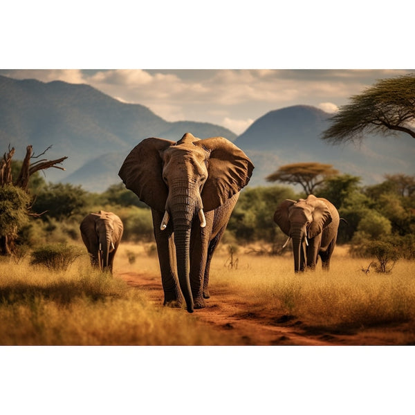 Tableau Animaux Éléphants, art mural décoration nature