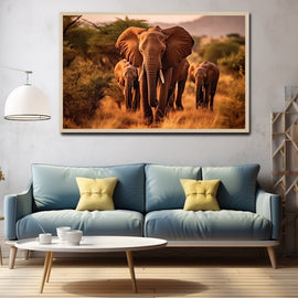 Tableau Éléphants D'Afrique, art mural décoration nature
