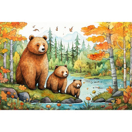 Tableau Enfant Animal Ours, art mural décoration nature