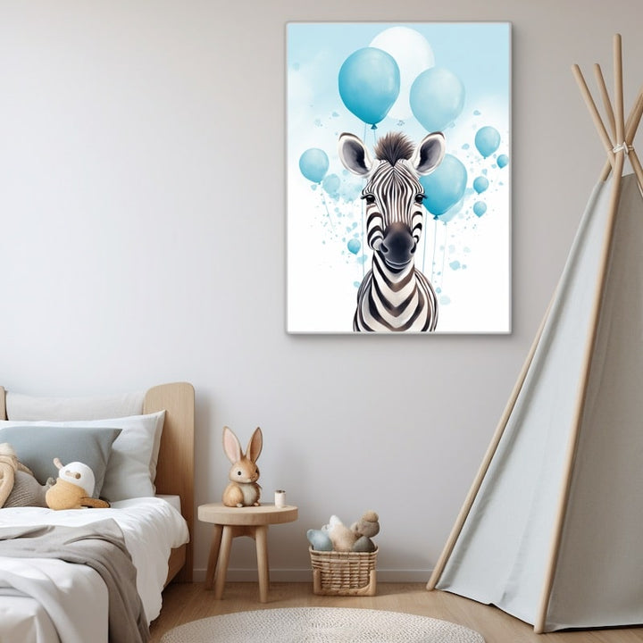 Tableau Enfant Zèbre, art mural décoration nature