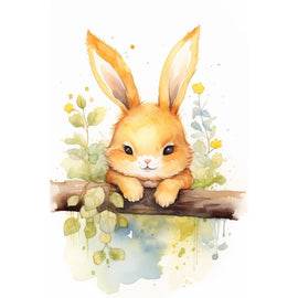 Tableau Lapin Enfantin, art mural décoration nature