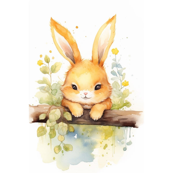 Tableau Lapin Enfantin, art mural décoration nature