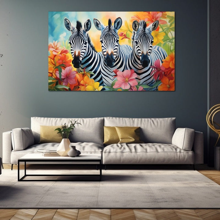 Tableau Fantastique Zèbre, art mural décoration nature
