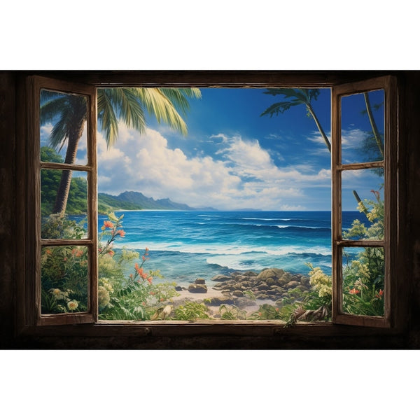 Tableau Fenêtre sur Mer, art mural décoration nature