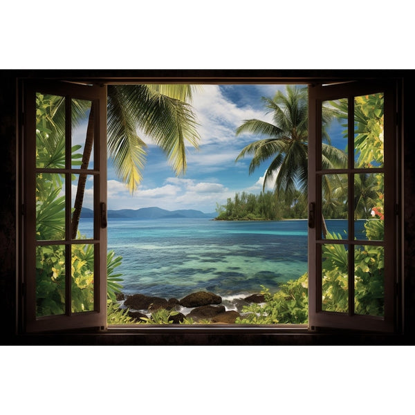 Tableau Fenêtre Ouverte sur la Mer, art mural décoration nature