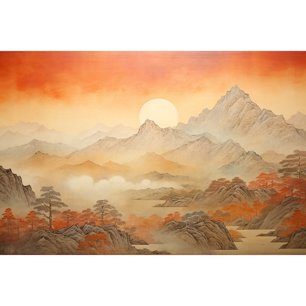 Tableau Montagne Feng Shui, art mural décoration nature