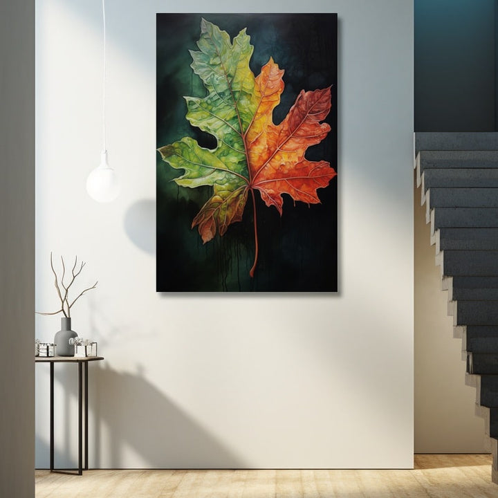 Tableau Feuille Arbre Coloré, art mural décoration nature