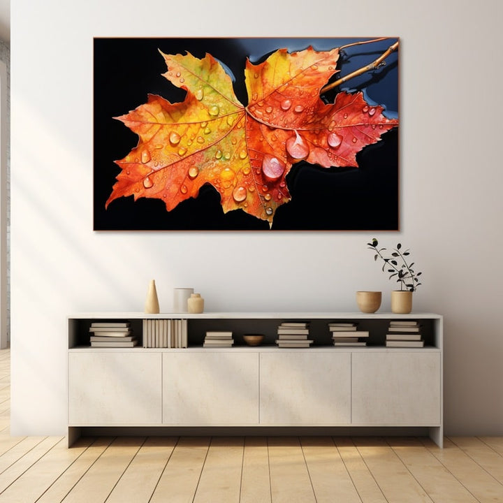 Tableau Feuille Colorée, art mural décoration nature