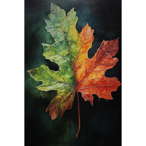 Tableau Feuille Arbre Coloré, art mural décoration nature