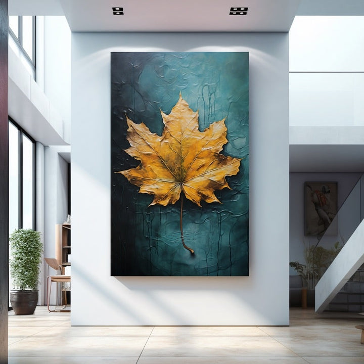 Tableau Feuille Colorée Contemporain, art mural décoration nature